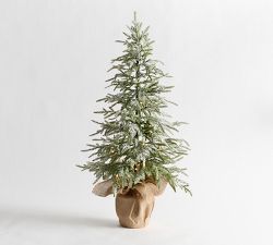 Faux Lit Flocked Tree