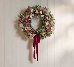 Faux Lit Elevated Holiday Wreath &amp; Garland