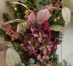 Faux Lit Elevated Holiday Wreath &amp; Garland
