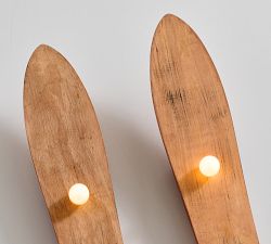 Lit Marquee Decorative Skis