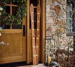 Lit Marquee Decorative Skis