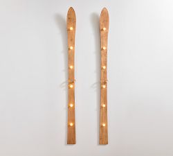 Lit Marquee Decorative Skis