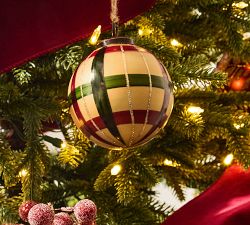 Hand-Painted Checkered Ornament
