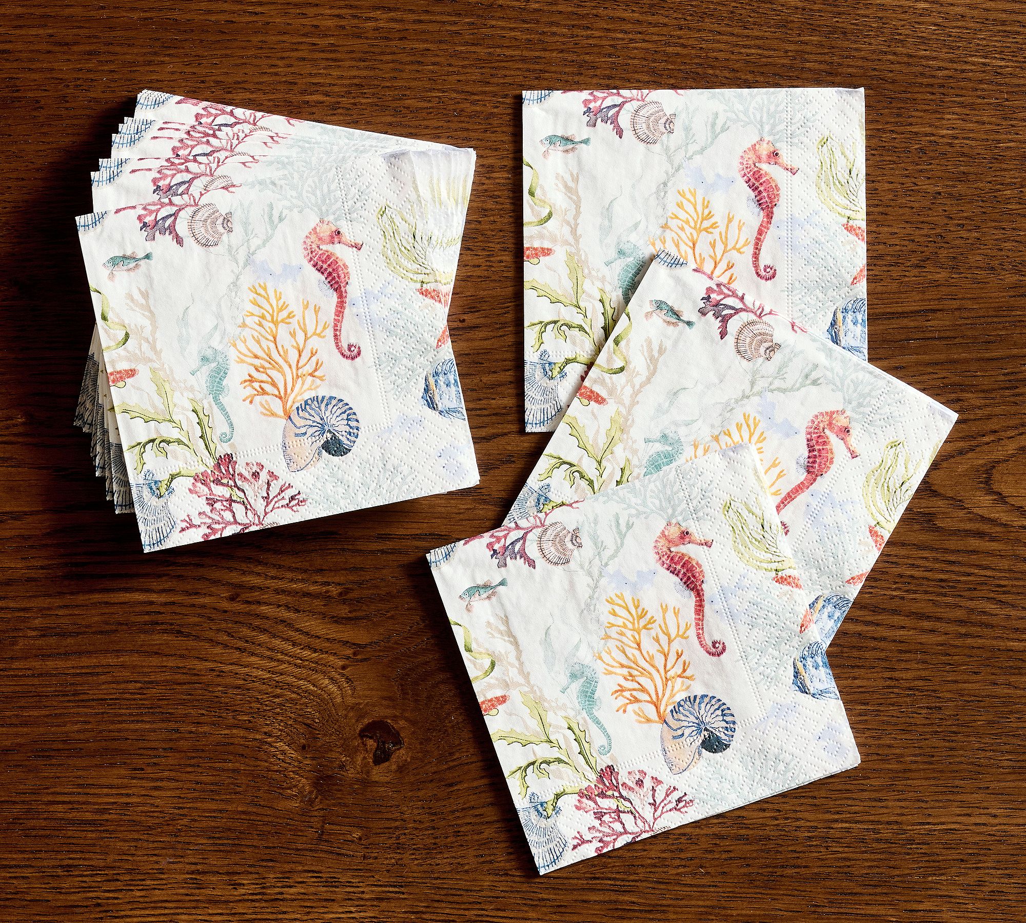 Caspari Enchanted Coast Cocktail Napkins - Set of 20