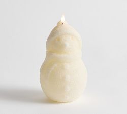 Standard Flameless Glitter Snowman Candle