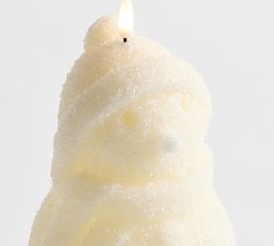 Standard Flameless Glitter Snowman Candle