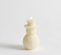 Standard Flameless Glitter Snowman Candle