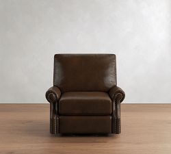 James Roll Arm Leather Swivel Chair