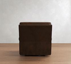 James Roll Arm Leather Swivel Chair