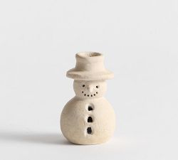 Terracotta Snowman Candle Holder