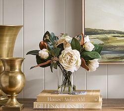 Faux Composed Peony &amp; Magnolia Arrangement
