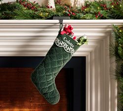 Heirloom Embroidered Velvet Stocking