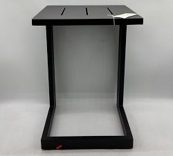 Open Box: Malibu Metal Rectangular Outdoor C-Table (17") - Black