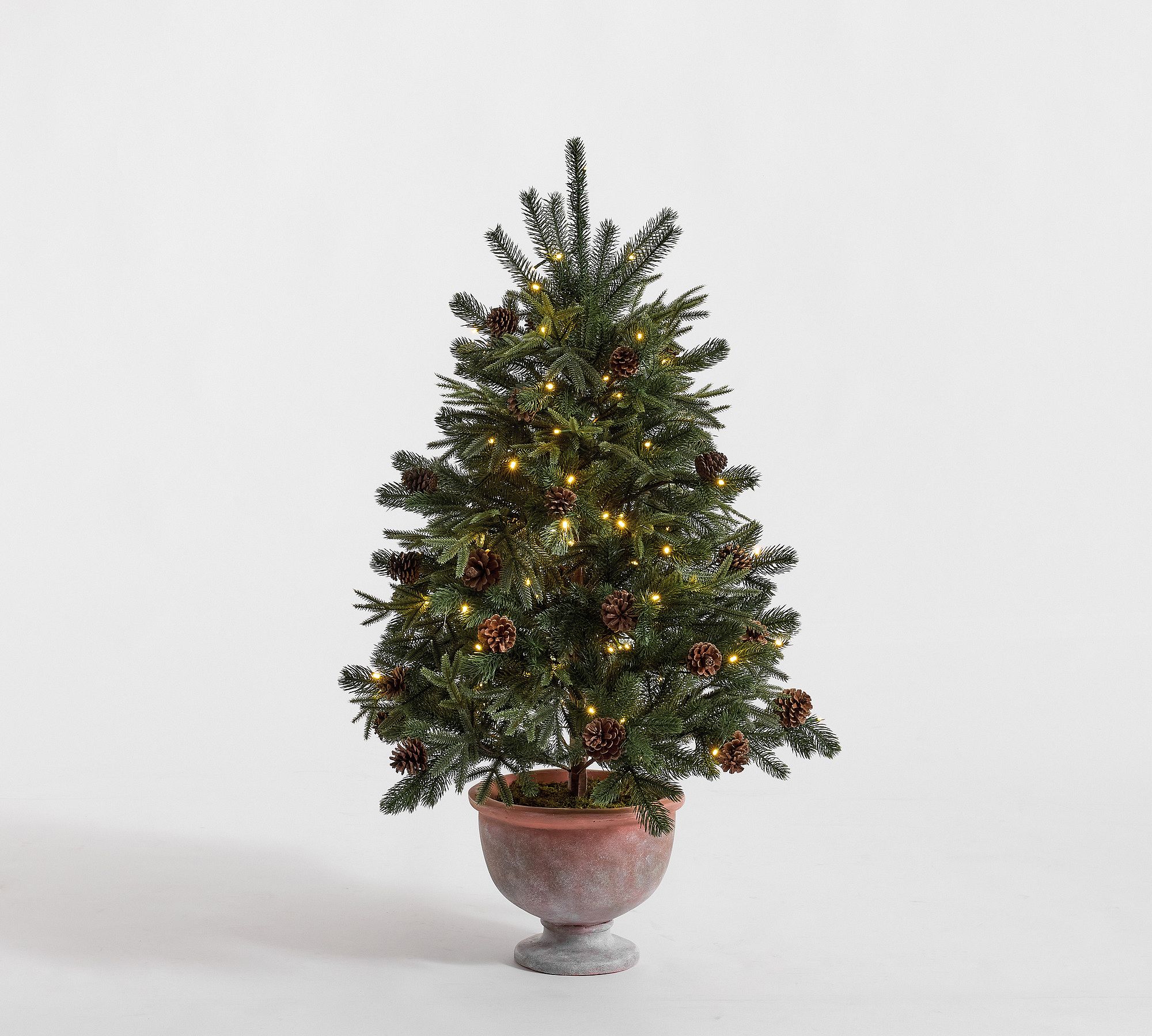 Faux Lit Potted Pinecone Tree - thumbnail 2