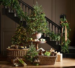 Faux Lit Potted Pinecone Tree
