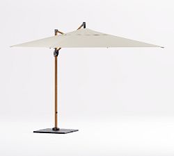 Rectangular Faux Wood Cantilever Umbrella (11')