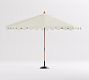 Scalloped Round Teak Umbrella with Brass Accents (9')