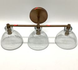 Open Box: Bridget Recycled Glass Triple Sconce (20") - Tumbled Brass