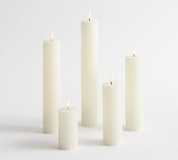 Standard Flameless Glitter Pillar Candles - Set of 5