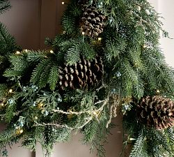 Faux Lit Avant-Garde Rustic Glam Wreath &amp; Garland
