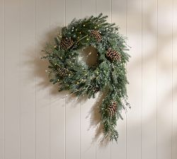 Faux Lit Avant-Garde Rustic Glam Wreath &amp; Garland