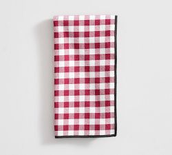 Baxter Gingham Marrow Edge Cotton Napkins - Set of 4