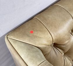Open Box: Edgewood Leather Swivel Chair without Nailheads - Keystone Sandstone, Seadrift