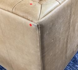 Open Box: Edgewood Leather Swivel Chair without Nailheads - Keystone Sandstone, Seadrift