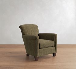 Open Box: Irving Roll Arm Chair without Nailheads (33") - Rustic Chenille Dark Moss, Coffee Feet