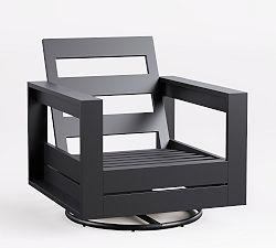Open Box: Malibu Metal Swivel Outdoor Lounge Chair Frame - Black