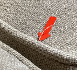 Open Box: PB Comfort Roll Arm Right Loveseat, Down Blend - Performance Casual Chenille Parchment