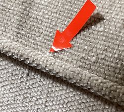 Open Box: PB Comfort Roll Arm Right Loveseat, Down Blend - Performance Casual Chenille Parchment