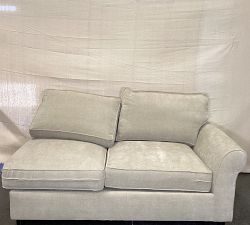Open Box: PB Comfort Roll Arm Right Loveseat, Down Blend - Performance Casual Chenille Parchment