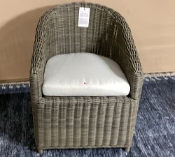 Open Box: Huntington Wicker Slope Arm Outdoor Dining Chair with Cushion - High Performance Canvas Natural, Gray