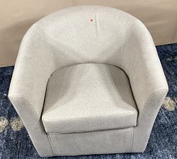 Open Box: Hyde Swivel Armchair - Performance Heathered Basketweave Oatmeal