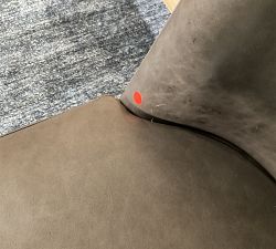 Open Box: Layton Leather Side Dining Chair - Gravel Graphite, Blackened Oak Legs