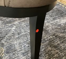Open Box: Layton Leather Side Dining Chair - Gravel Graphite, Blackened Oak Legs