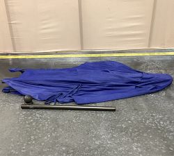 Open Box: Rectangular Outdoor Umbrella With Aluminum Tilt Pole (10') - Sunbrella Cobalt, Bronze