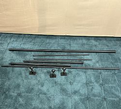 Open Box: Standard Double Curtain Rod &amp; Wall Bracket (60"-108", 1.25" Diam.) - Cast Iron Black