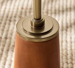 Finn Round Leather Accent Table (14")