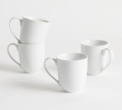 Great White Porcelain Mugs - Set of 4