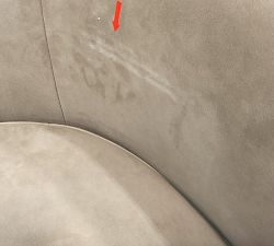 Open Box: Remmy Leather Swivel Chair (39") - Nubuck Sand