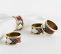 Stewart Plaid Enamel Napkin Rings - Set of 4