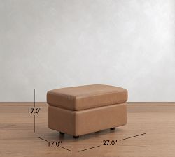 Charlotte Leather Ottoman (27")