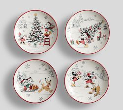 Disney Mickey Mouse and Friends Stoneware Appetizer Plates - Mixed Set of 4