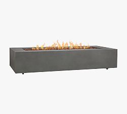 Open Box: Burrows Rectangular Outdoor Propane Fire Pit Table (70") - Weathered Slate