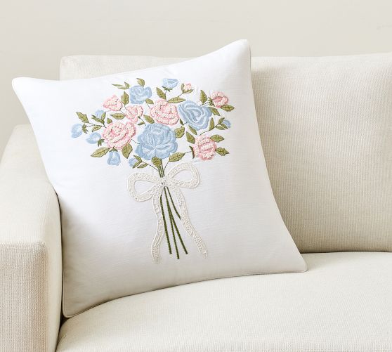 LoveShackFancy Embroidered Bouquet Pillow Cover