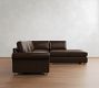 PB Comfort Modern Roll Arm Leather 3-Piece Bumper Sectional (108")