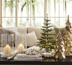 Faux Lit Birch Trees