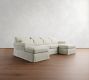 York Roll Arm Deep Seat Slipcovered Double Chaise Sectional (109"&ndash;129")